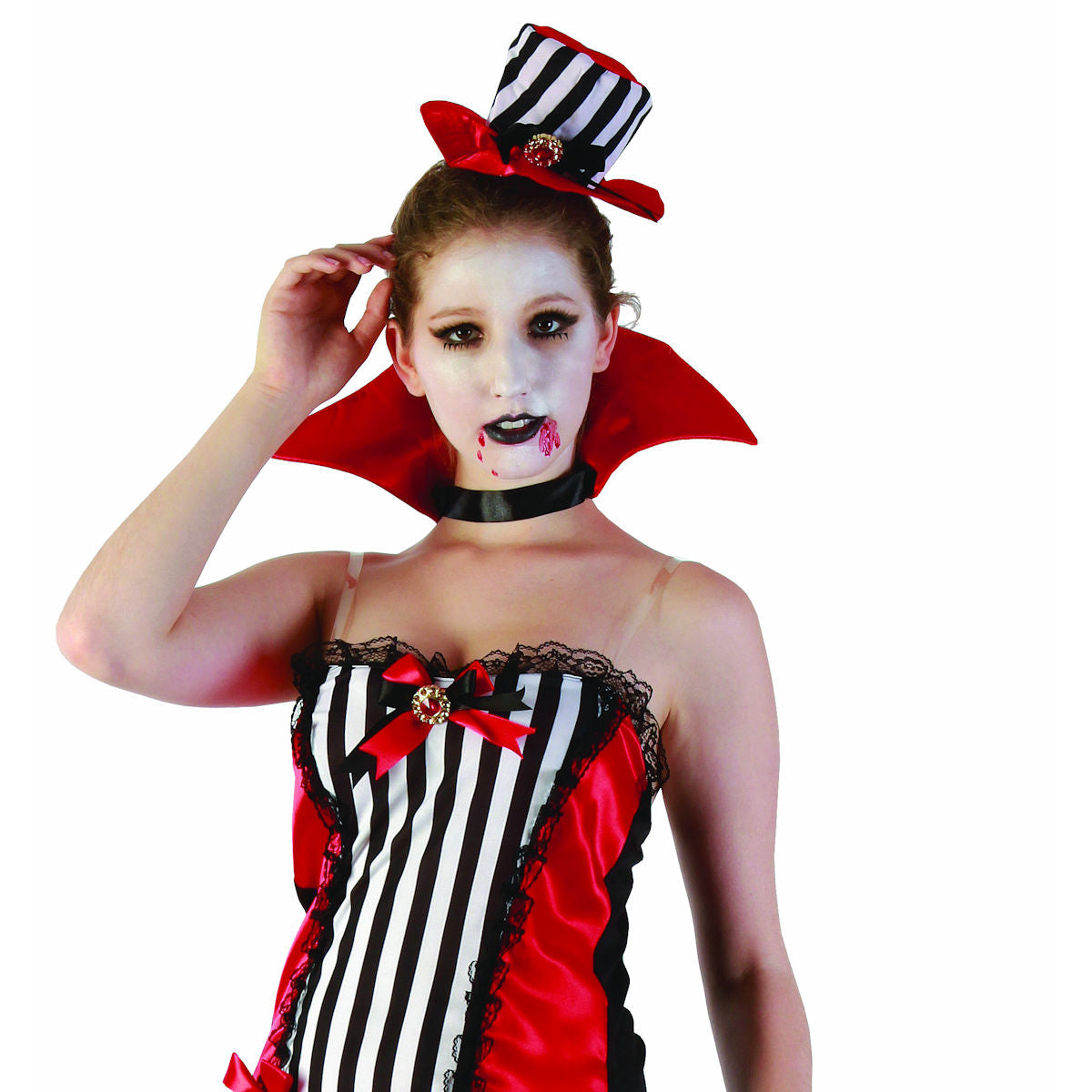 Madam Vampiress Sexy Women's Halloween Fancy Dress Costume with Choker Collar