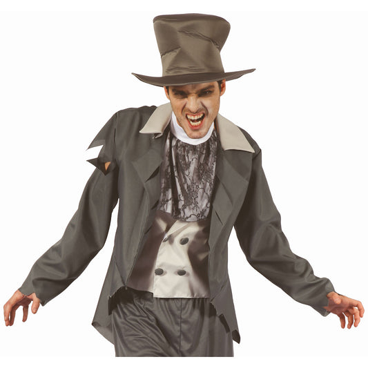 Walking Dead Zombie Gentleman Fancy Dress Costume with Top Hat