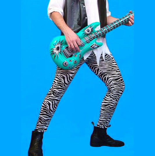 Men's 80's Rock Star Celebrity Zebra Print Pants One Size