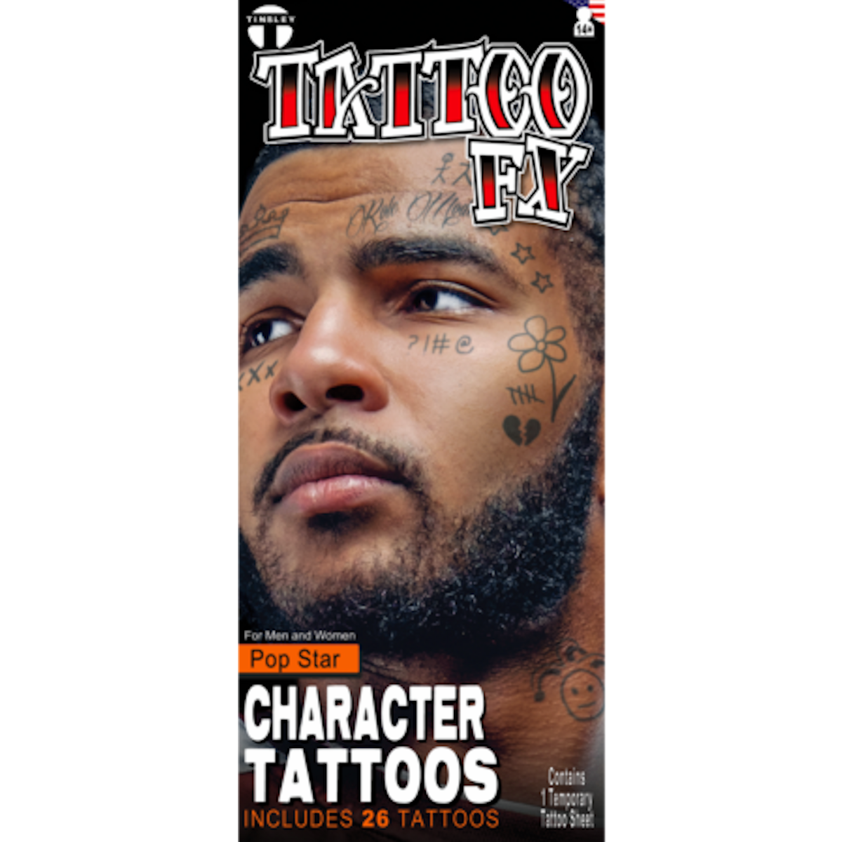 Pop Star Temporary Tattoo Tinsley Special FX Make up