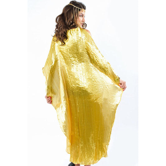 Golden Cleopatra Goddess Deluxe Sequin Women's Costume with Headpiece