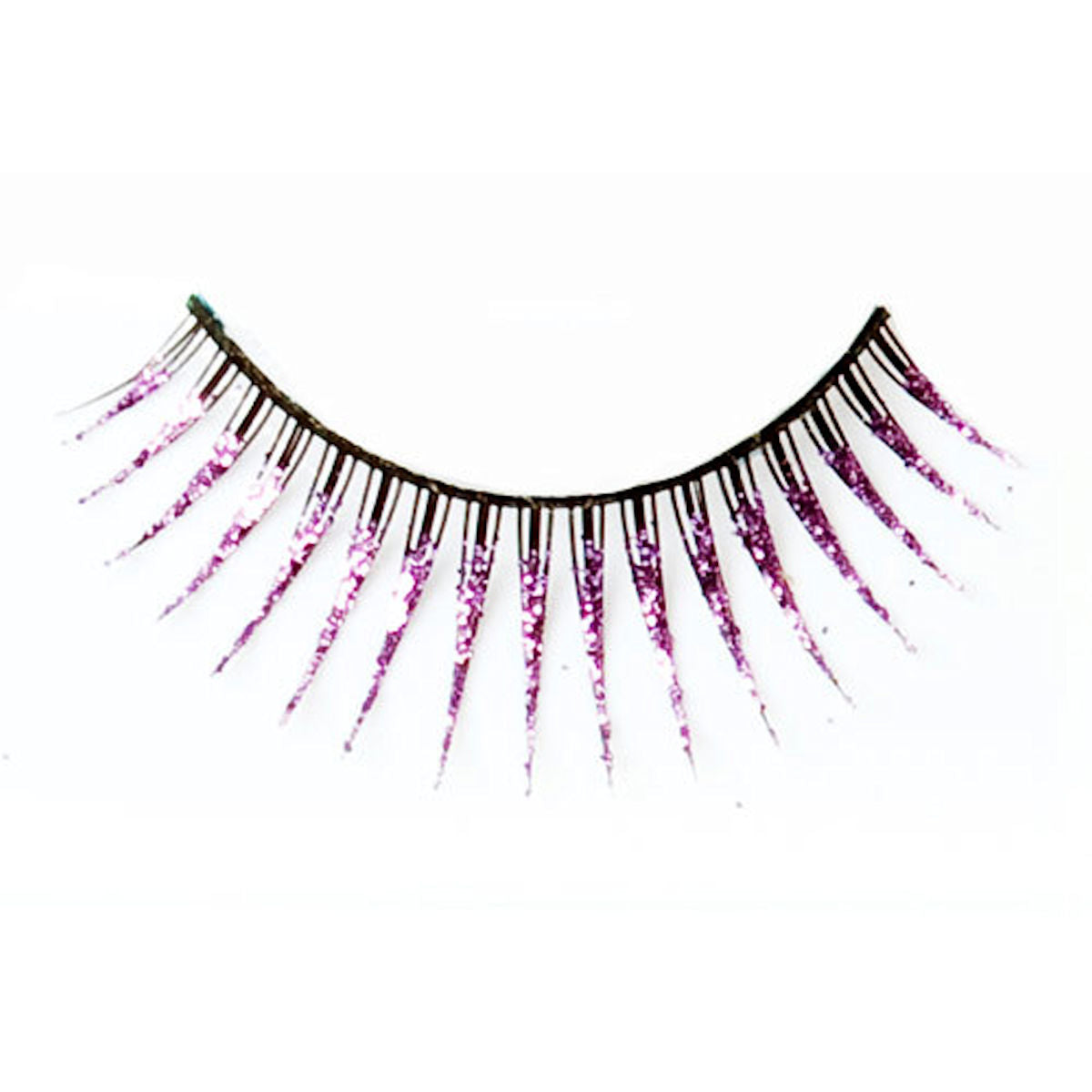 False Eyelashes Light Pink Glitter Tipped Deluxe with glue