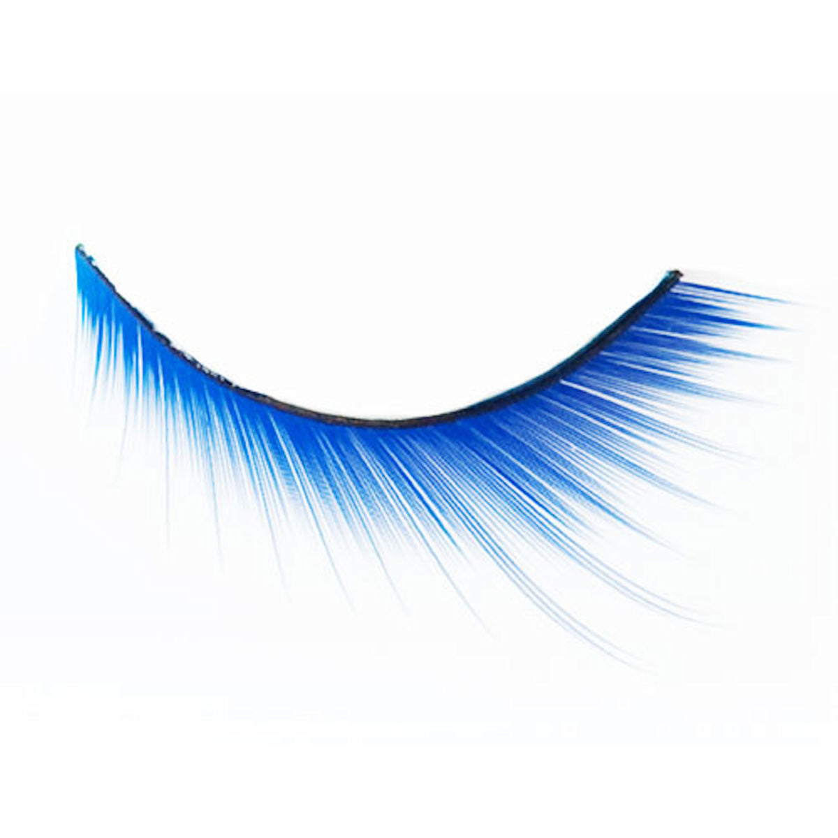 False Eyelashes Blue Long Curved Deluxe with eyelash glue