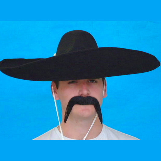 Mexican Droopy Moustache Black Human Hair Quality Natural Looking