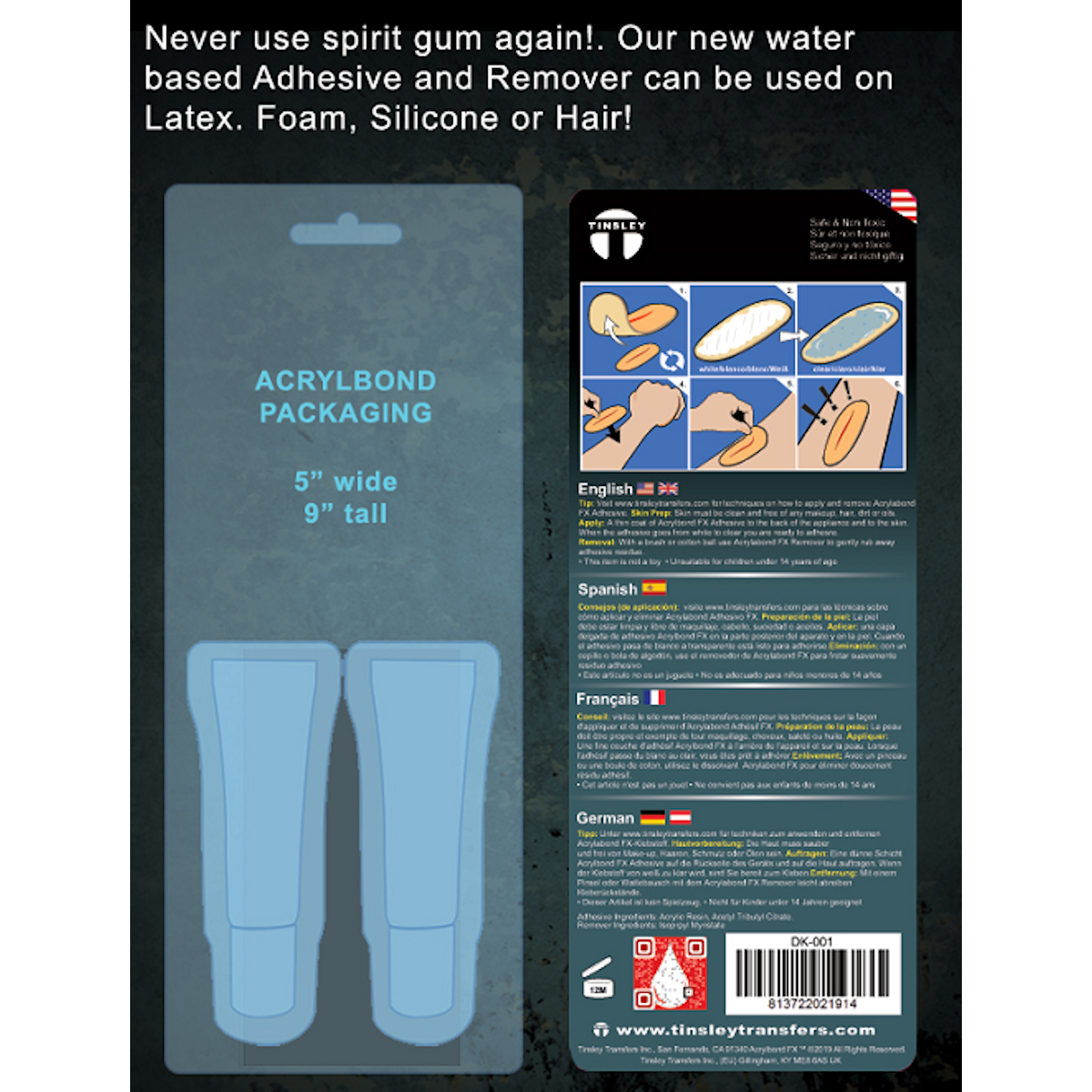 Tinsley Acrylbond Adhesive and Remover Set Make up Special FX Prostetics Adhesive