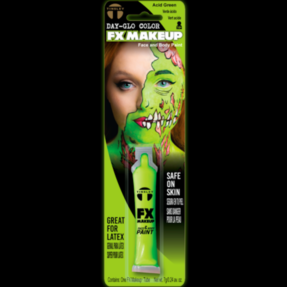 Face Paint Acid Green Day-Glo-Colour Professional Makeup Special FX Tinsley Black Label