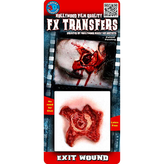 Exit Wound 3D FX Transfer Tinsley Temporary Halloween Special FX Make Up