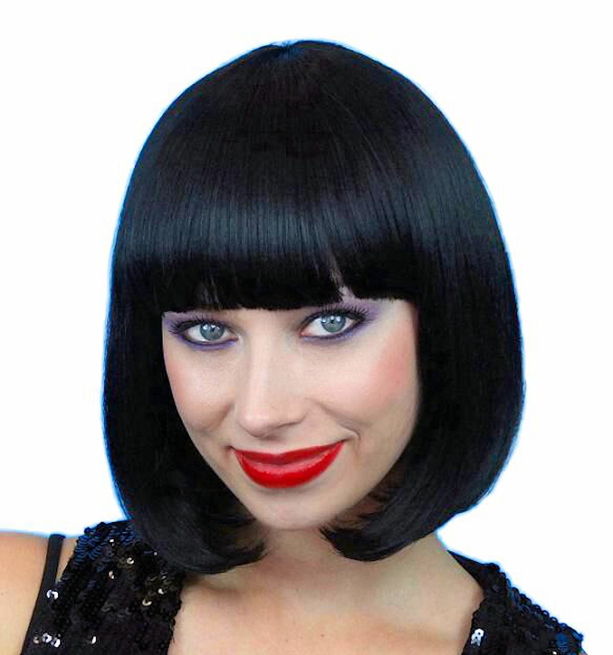 1920's Classic Bob Flapper Wig Black quality women's Miss Fisher costume WIG