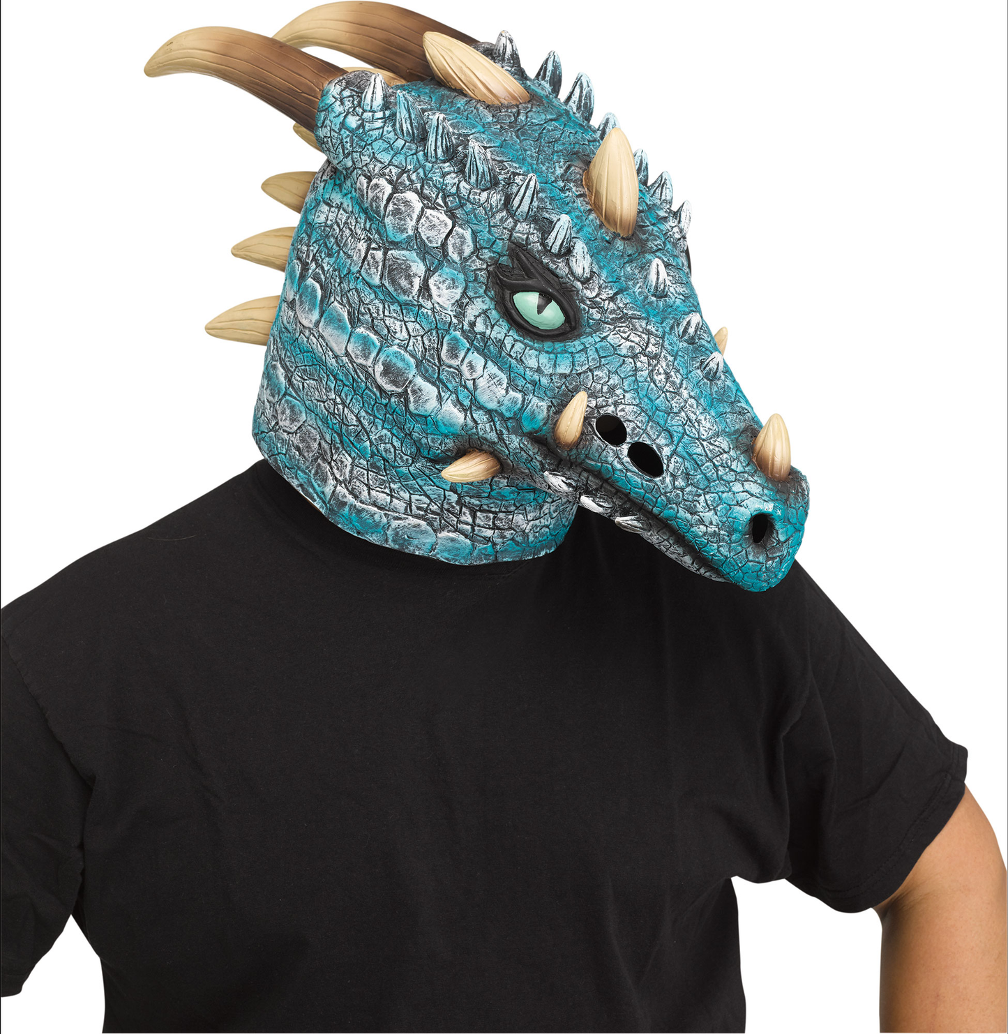 Deluxe Blue Ice Dragon Mask Latex Full Head GOT Fantasy Fun World