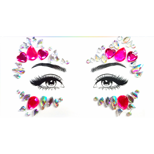 Face & Body Jewels -Queen of Hearts Temporary Tattoo Festival Make-up