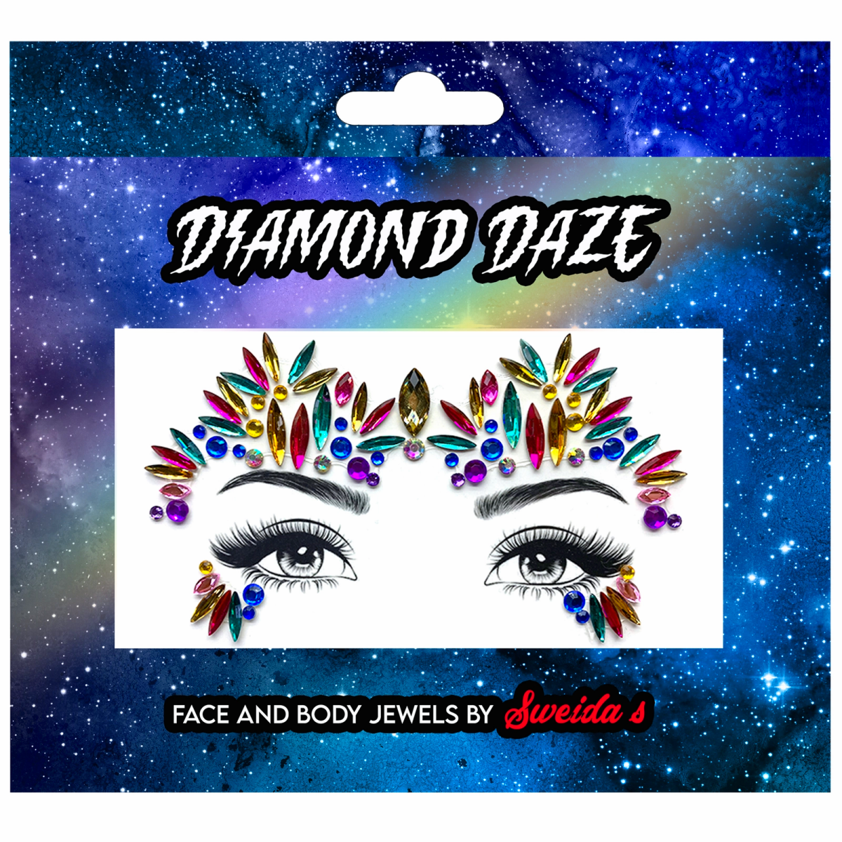 Face and Body Jewels - Fire Works Temporary Tattoo Festival Make-up