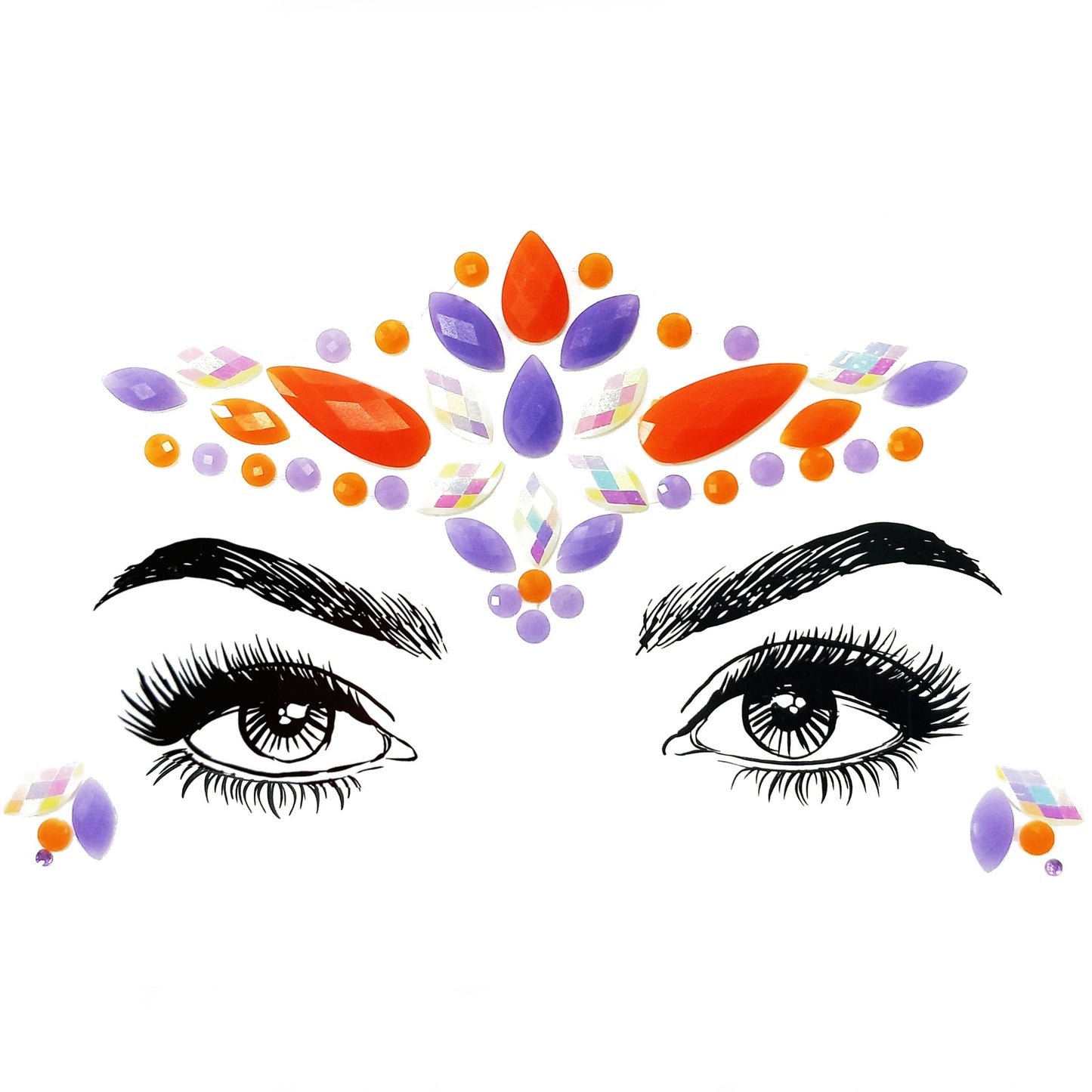 Face Jewels - Glow Witch Glow in the Dark Temporary Tattoo Festival Make-up
