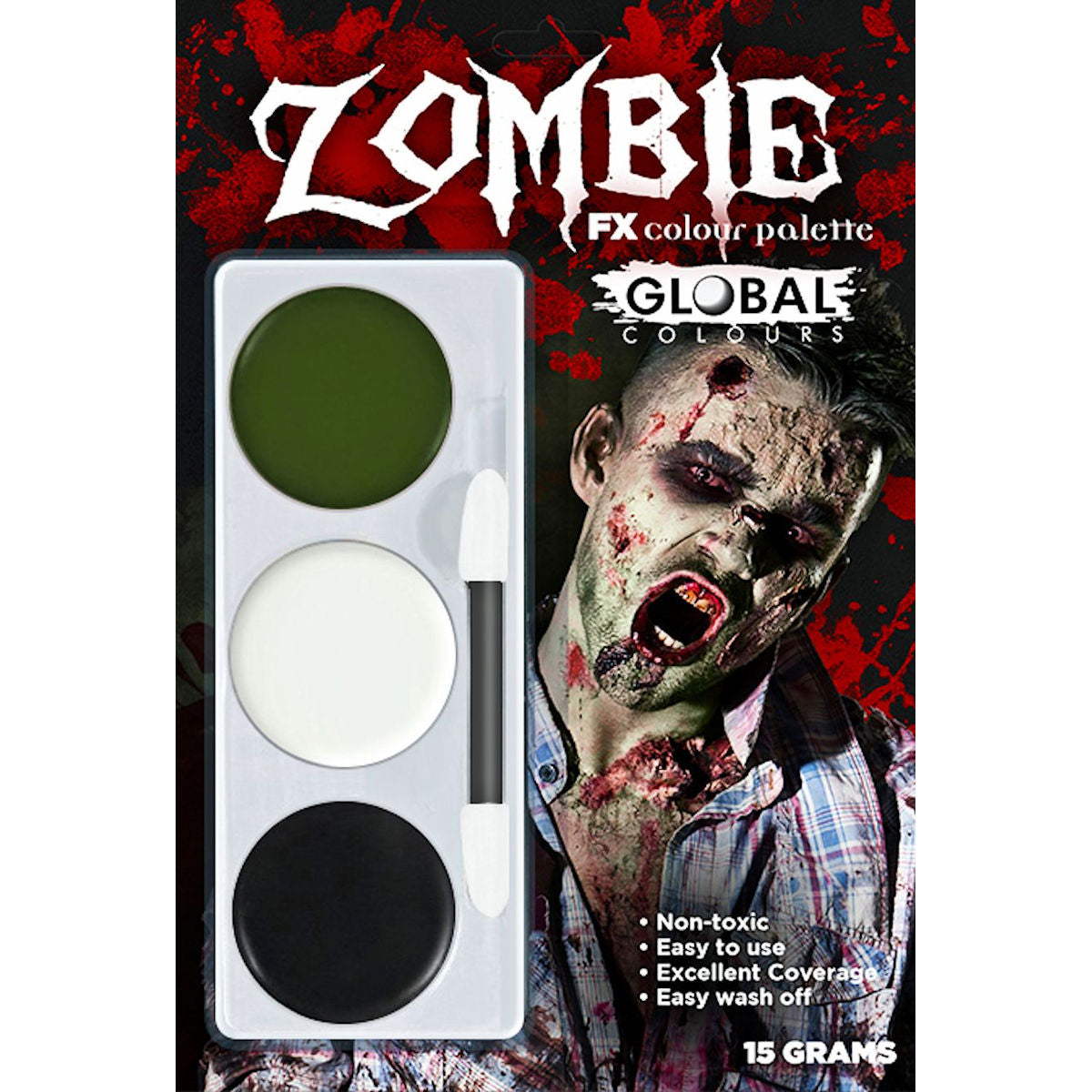 Zombie Halloween Tri-Colour Makeup Palette Special FX Fancy Dress make-up