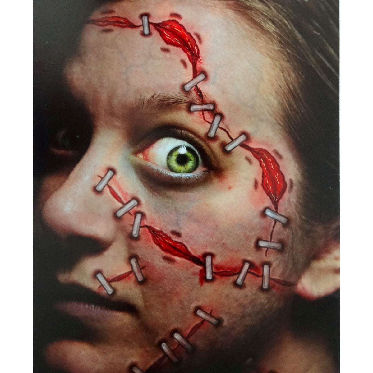 Stapled Trauma Temporary Realistic Tattoo Tinsley Halloween Special FX Make up