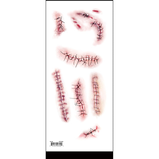 Stitched Skin Temporary Realistic Tattoo Tinsley Halloween Special FX Make up