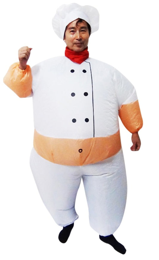 Chef Fancy Dress Inflatable Suit -Fan Operated Adult Costume