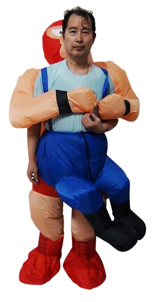 WRESTLER Fancy Dress Inflatable Suit -Fan Operated Adult Costume