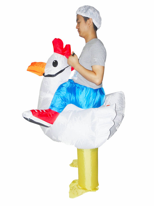 Chicken Cowboy Inflatable Fun Costume Adult Size