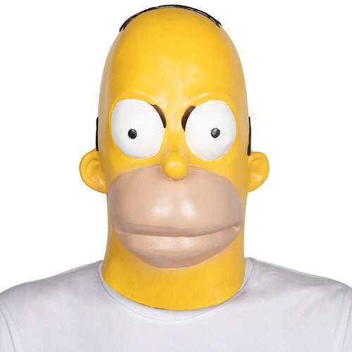 Homer Simpson Latex Full Head Mask Fancy Dress Costume Accessory