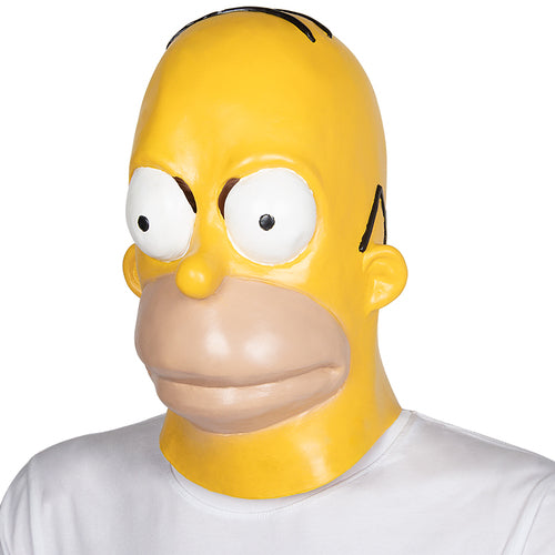 Homer Simpson Latex Full Head Mask Fancy Dress Costume Accessory