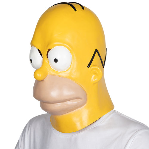 Homer Simpson Latex Full Head Mask Fancy Dress Costume Accessory