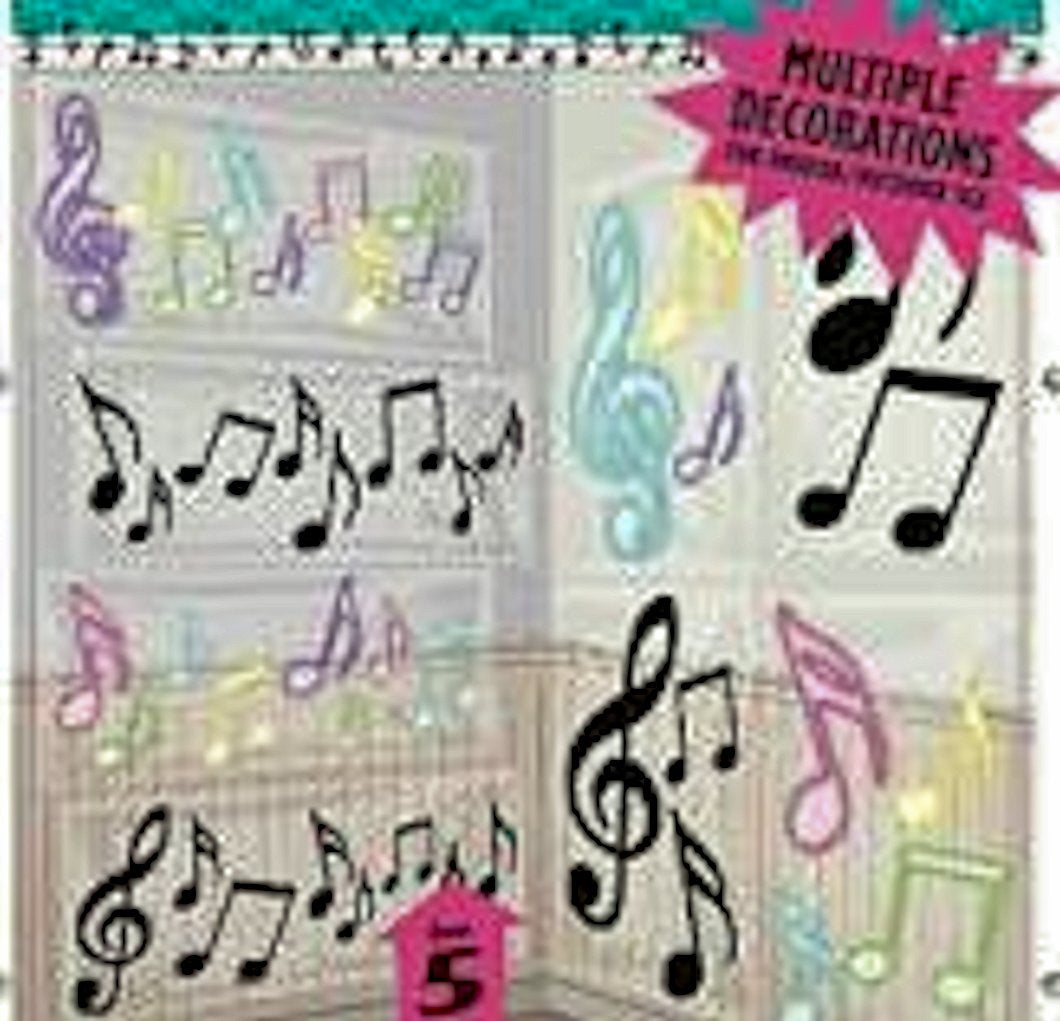 Party Decoration Musical Notes Cutouts Multiple Decorations Pack of 8 Height 5'