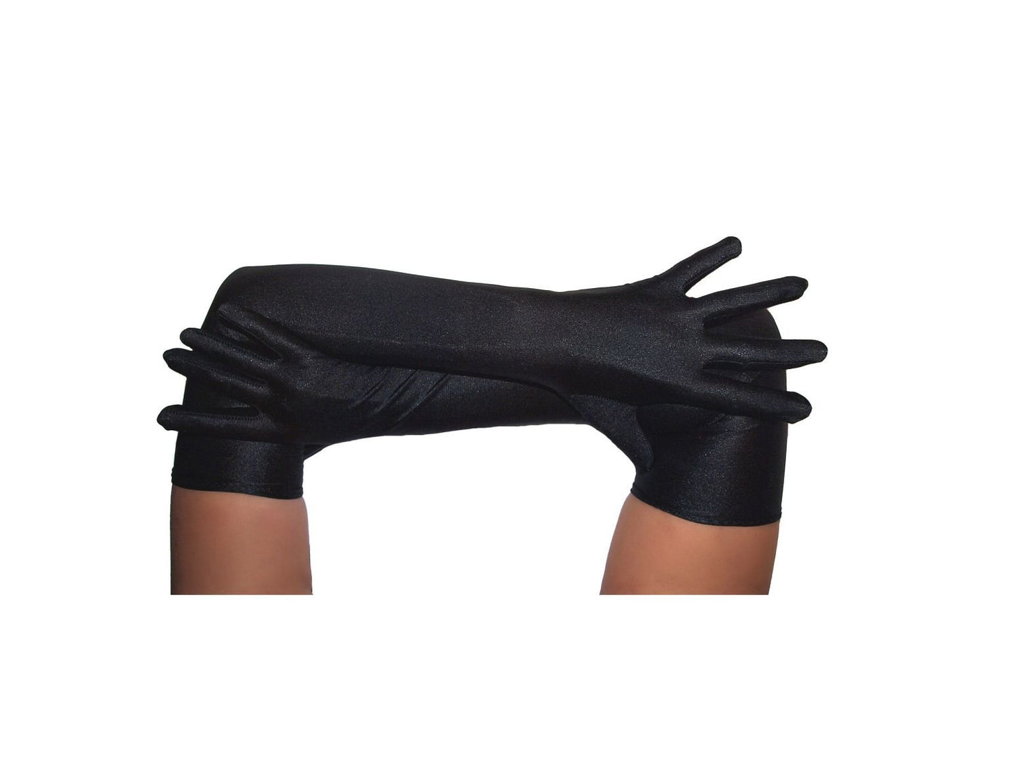 High Quality Stretch Satin Long Opera GLOVES Black Red or White Costume & Formal