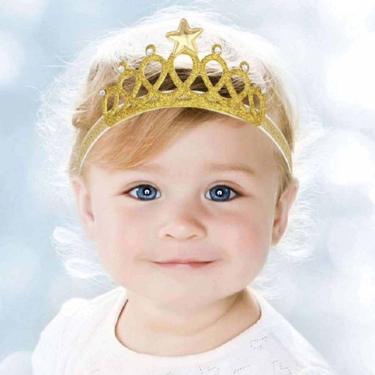 Crown Headband Princess Tiara Child Party Hair Accessory Silver Gold Pink Blue