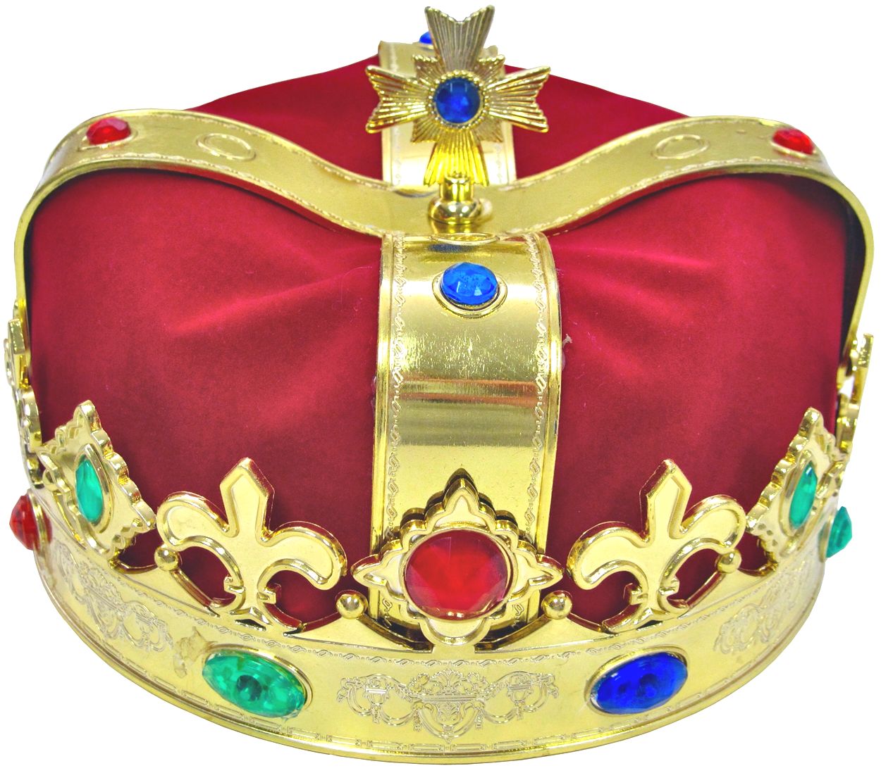 Gold Red Royal Crown King Queen Prince Costume Medieval Renaissance Adult