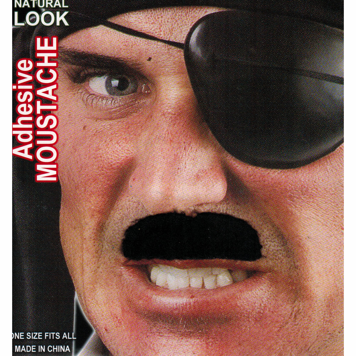 Men's Black Fake Bushy Moustache Fancy Dress Costume Accessory