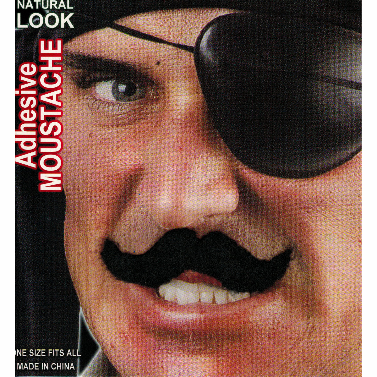 Men's Black Fake Handlebar Moustache