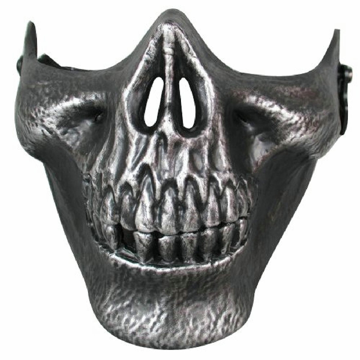 Skull Jaw Half Face Halloween Mask Costume Paintball Accessory Gold or Silver