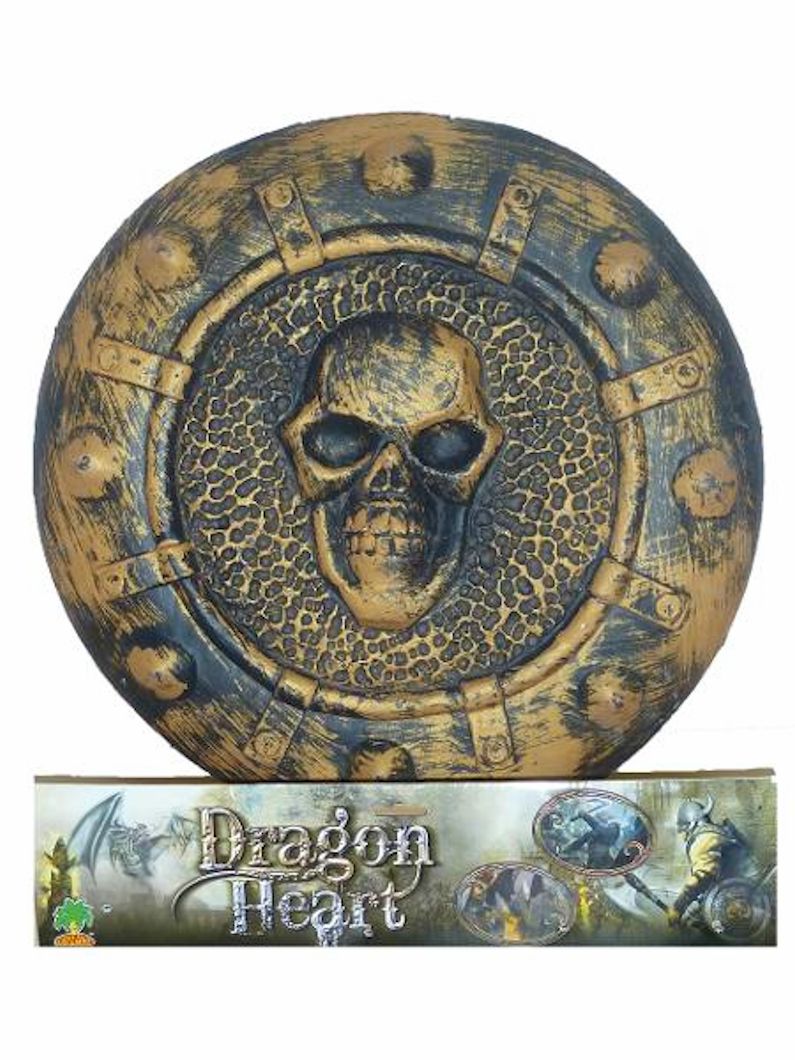 Babarian Adult Size Skull SHIELD Bronze Finish Fancy Dress Costume 45cm wide