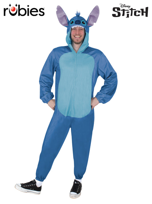 Stitch (Lilo & Stitch) Hooded Onesie Adult Costume, Genuine Licensed
