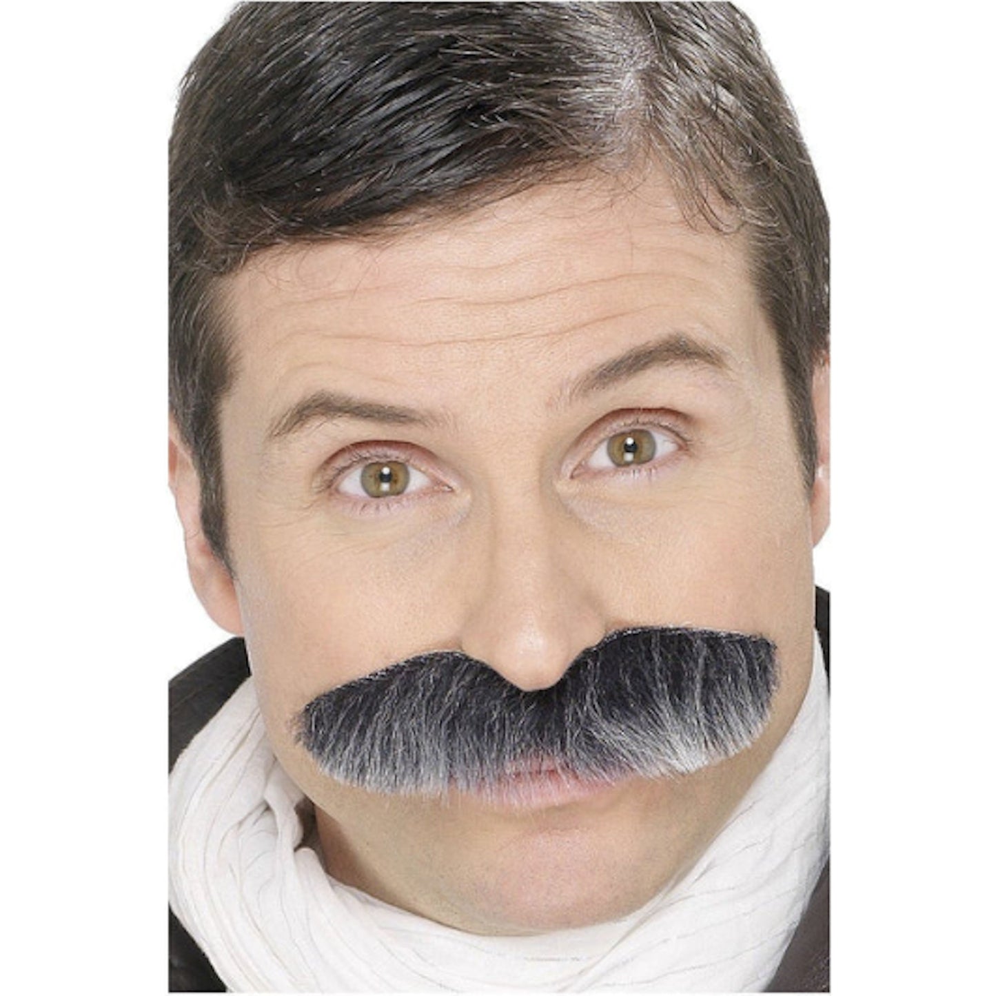 Squadron Leader Moustache Grey Fake Moustache Self Adhesive Costume Accessory