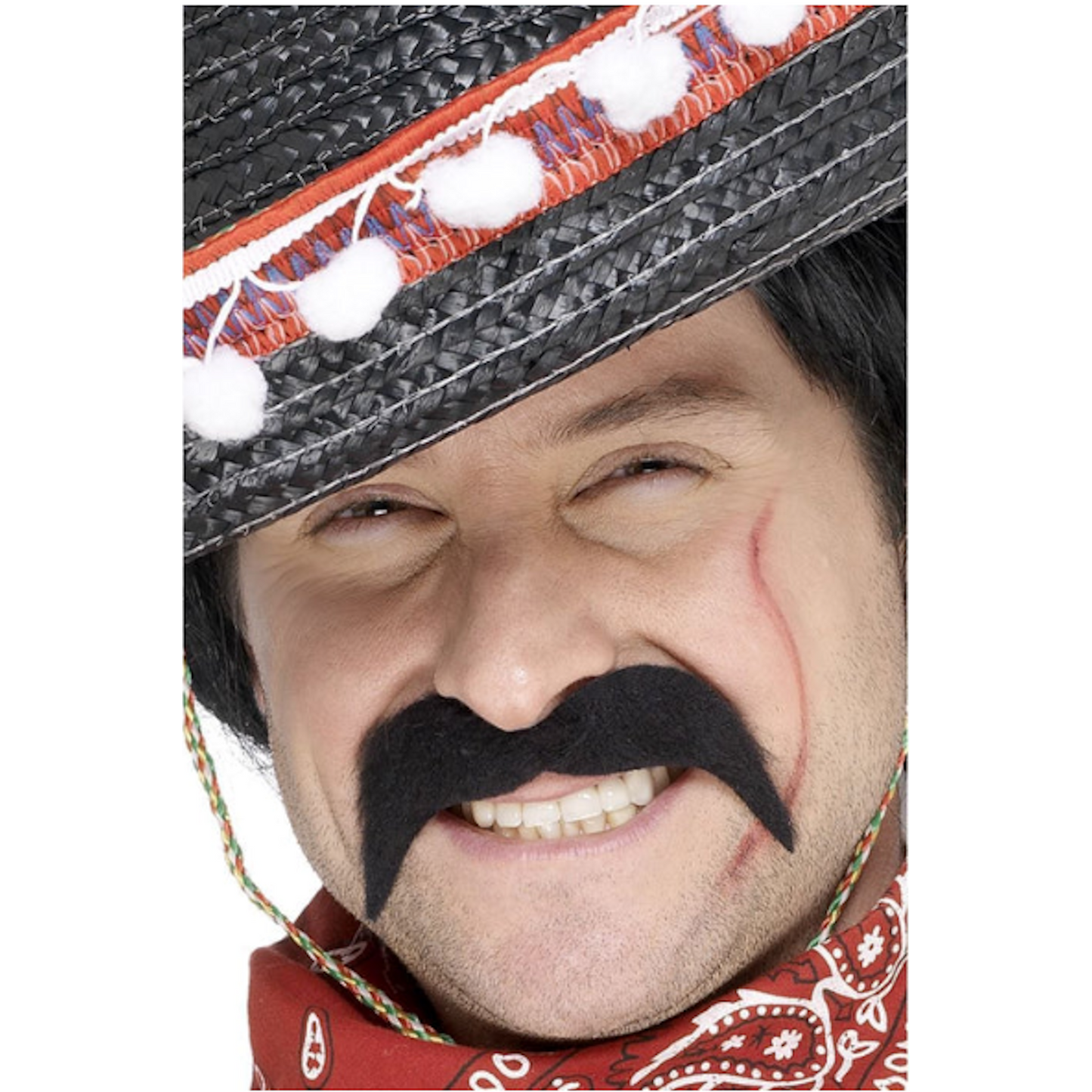 Mexican Bandit Moustache Black Fake Moustache Self Adhesive Costume Accessory