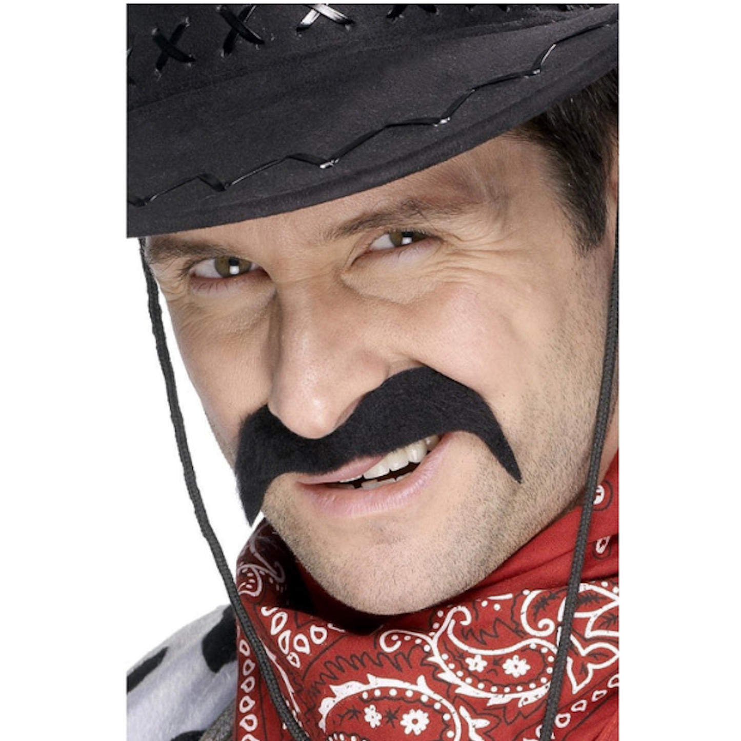 Cowboy Moustache Black Fake Moustache Self Adhesive Costume Accessory