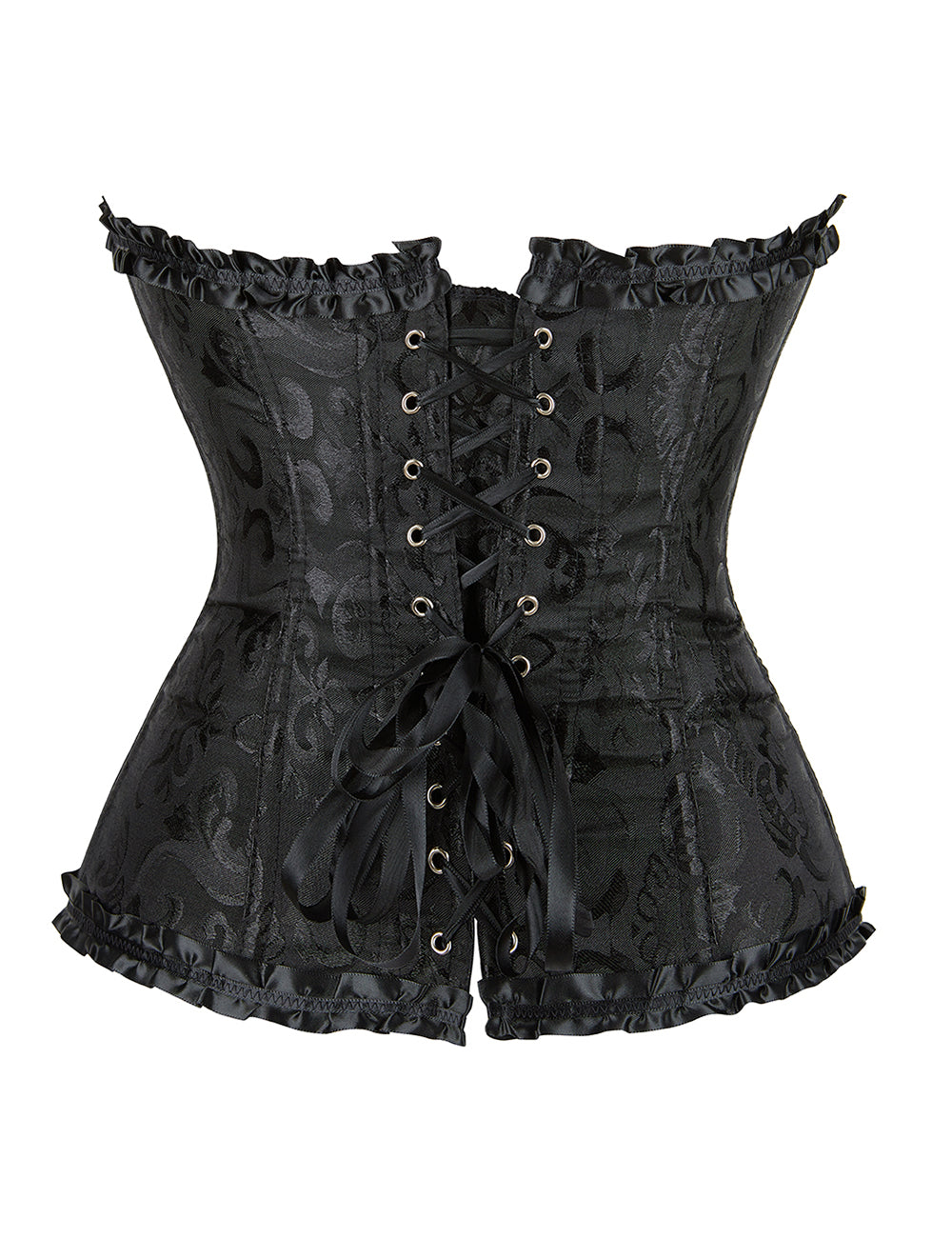 Corset BUSTIER Black Brocade Sizes S to 6XL STUNNING for evening
