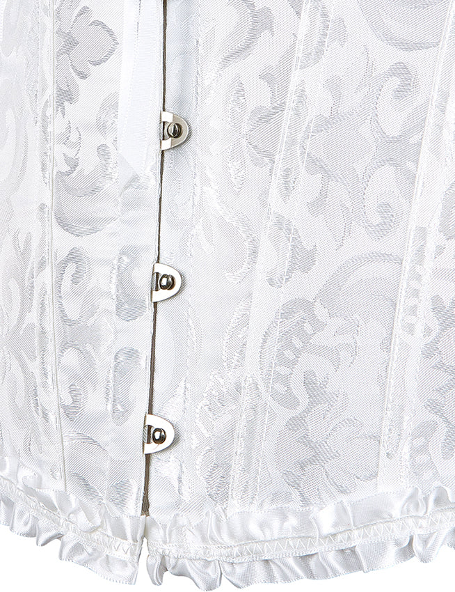 Corset BUSTIER White Brocade Sizes S to 6XL STUNNING for evening