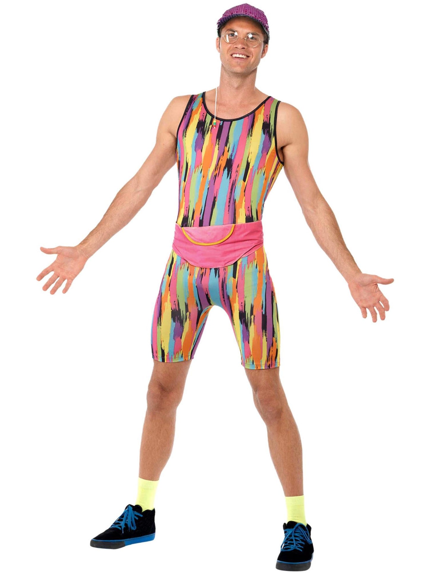 1980's Aerobics Instructor Multi-coloured Jumpsuit