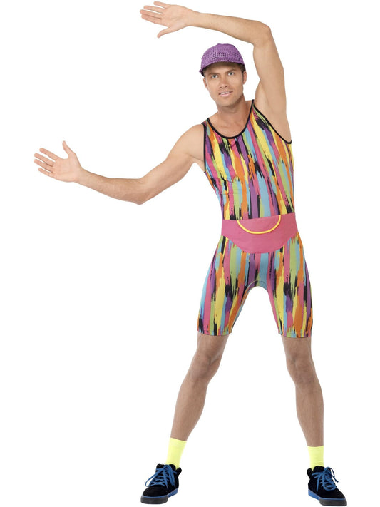 1980's Aerobics Instructor Multi-coloured Jumpsuit