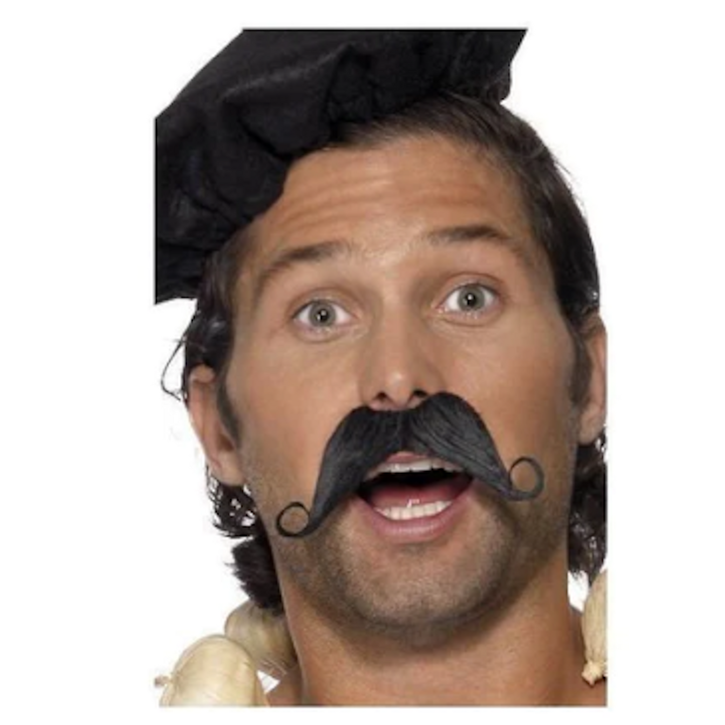 Frenchman Moustache Black Fake Self Adhesive Costume Accessory