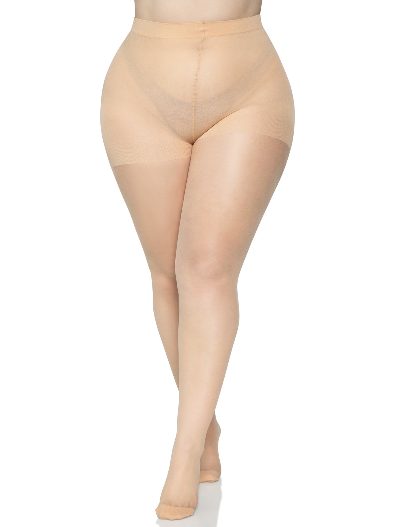 Plus Size Sheer Backseam tights pantyhose Hosiery, Nude, Leg Avenue Cadi