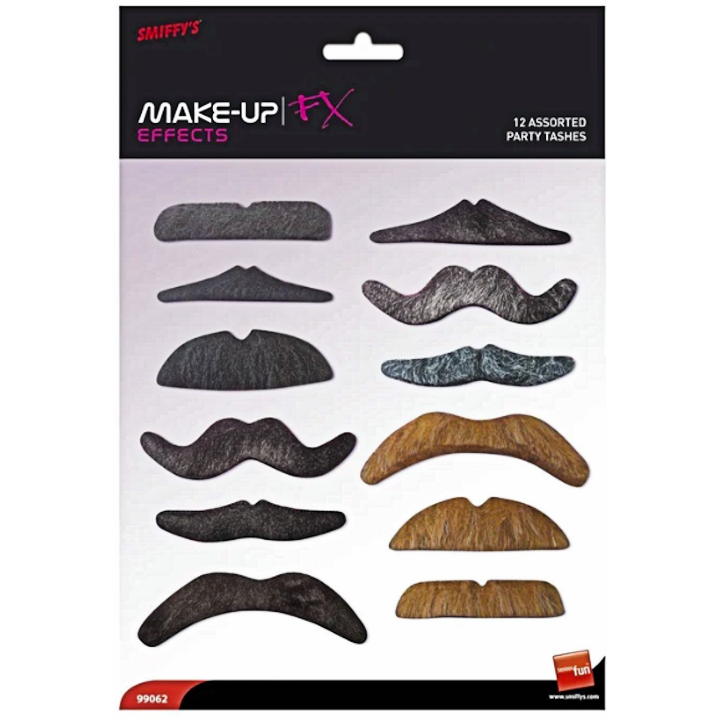 Fake Moustache Party Set of 12 Self Adhesive Costume Accessory