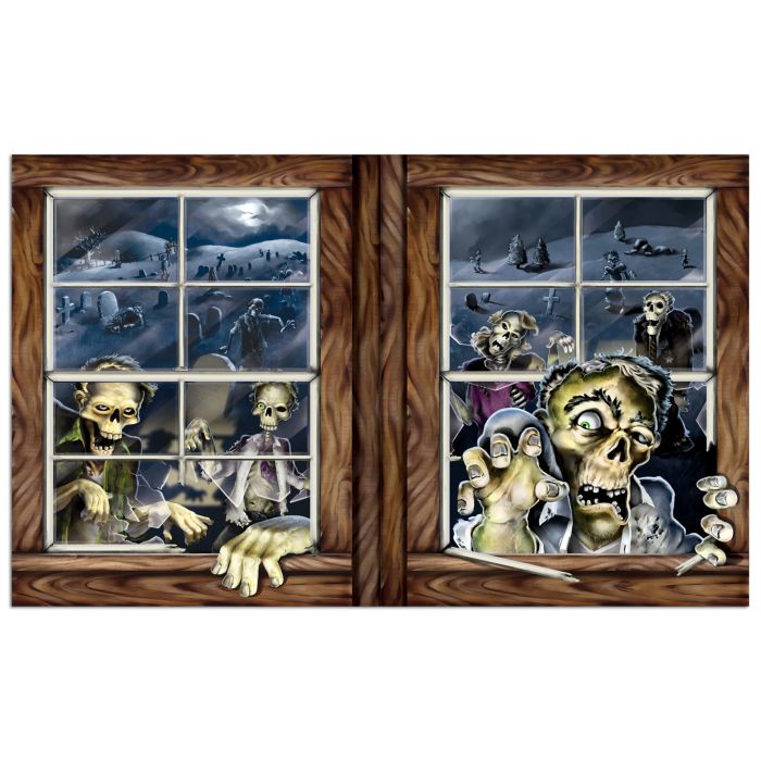 Halloween Wall Decoration Skeletons and Zombies window attack prop 157cm