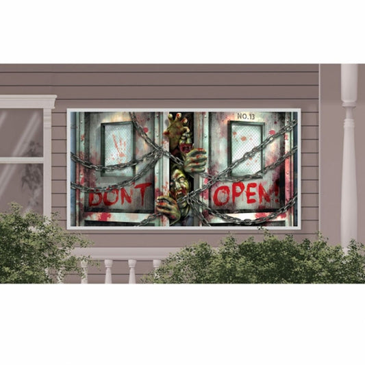 "Don't Open" Banner Halloween Party Decoration- Over 5ft Long 33.5" x 65"