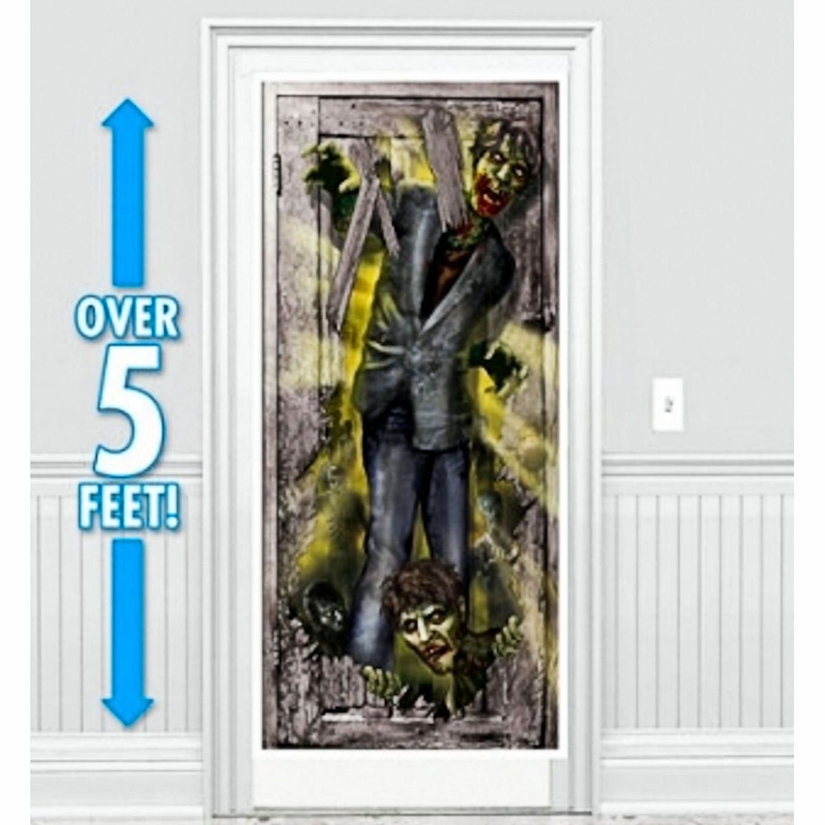 Halloween Party Door Decoration Zombies Arrive! Door Cover over 5 Foot Tall