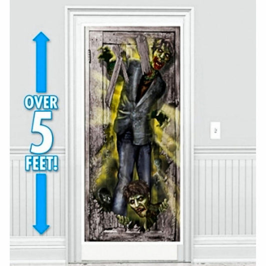 Halloween Party Door Decoration Zombies Arrive! Door Cover over 5 Foot Tall