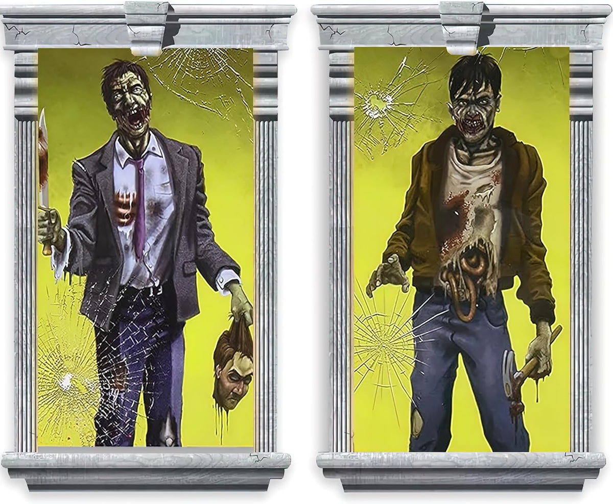Zombie Window Magic Halloween Decoration Set of 2 size 85 x 185cm each