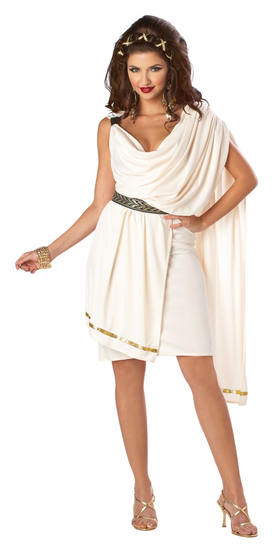 Deluxe Classic Women's Roman Toga Women's Fancy Dress Costume